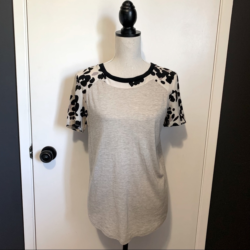 Rebecca Taylor Animal Print Shirt 8 Short Sleeved